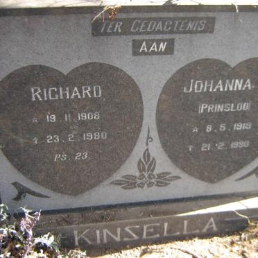 KINSELLA Richard 1908-1980 &amp; Johanna C. PRINSLOO 1919-1990
