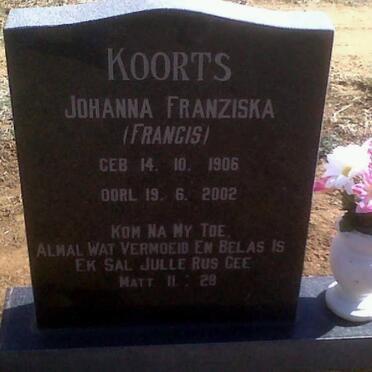 KOORTS Johanna Franziska 1906-2002