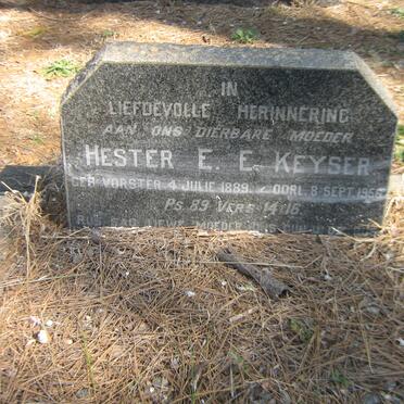 KEYSER Hester E.E. nee VORSTER 1889-1956