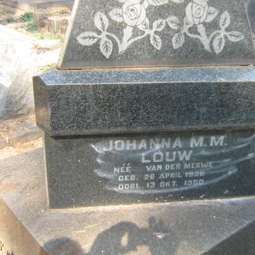 LOUW Johanna M.M. nee VAN DER MERWE 1926-1950