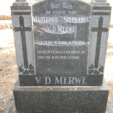 MERWE Marthinus Stephanus, v.d. 1870-1954