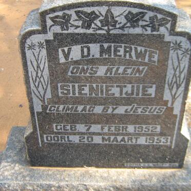 MERWE Sienietjie, v.d. 1952-1953
