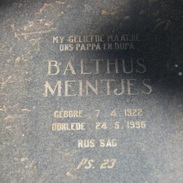 MEINTJES Balthus 1922-1996