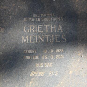 MEINTJES Grietha 1928-2001