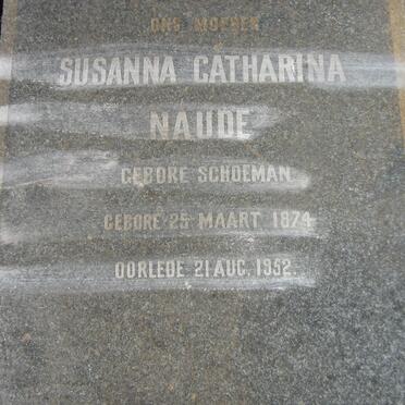 NAUDE Susanna Catharina nee SCHOEMAN 1874-1952