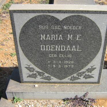 ODENDAAL Maria M. E. nee ELLIS 1928-1973