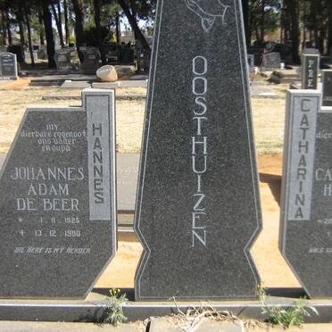 OOSTHUIZEN Johannes Adam de Beer 1925-1990 &amp; Catharina Helena CROUS 1928-