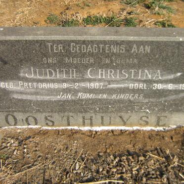 OOSTHUYSE Judith Christina nee PRETORIUS 1907-1971