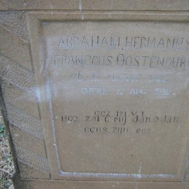 OOSTENDURP Abraham Hermanus Francous 1864-1934