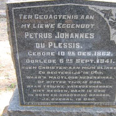 PLESSIS Petrus Johannes, du 1862-1941