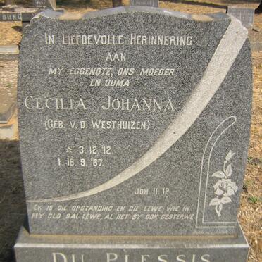PLESSIS Cecilia Johanna, du nee V.D. WESTHUIZEN 1912-1967