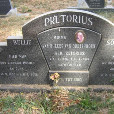 PRETORIUS Sollie 1930-1991 &amp; Bellie 1935-2012
