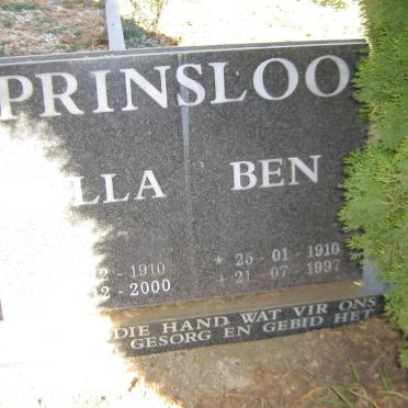 PRINSLOO Ben 1910-1997 &amp; Ella 1910-2000