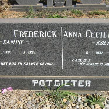 POTGIETER Samuel Frederick 1930-1992 &amp; Anna Cecilia Elizabeth 1932-2001
