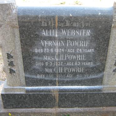 POWRIE Allie Webster Vernon -1924 :: POWRIE C.H. -1932  :: POWRIE C.H. -1955
