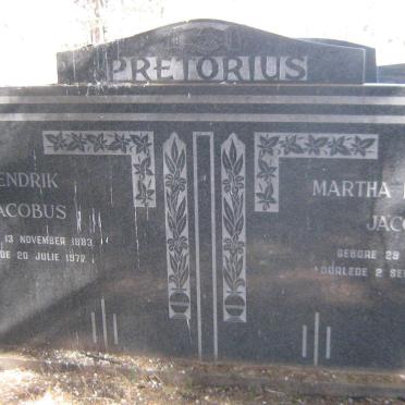 PRETORIUS Hendrik Jacobus 1883-1977 &amp; Martha Francina Jacoba 1889-1968