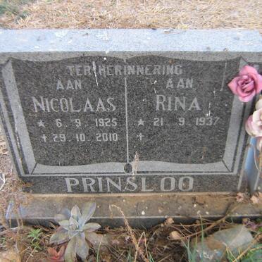 PRINSLOO Nicolaas 1925-2010 &amp; Rina 1937-