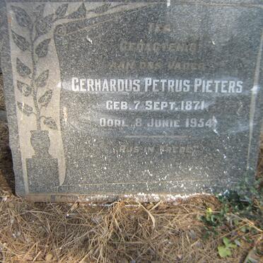 PIETERS Gerhardus Petrus 1871-1954
