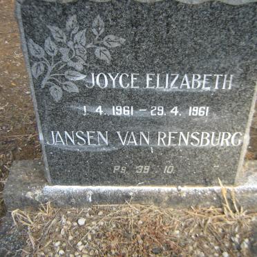 RENSBURG Joyce Elizabeth, Jansen van 1961-1961