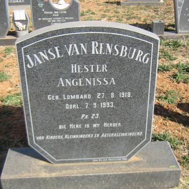 RENSBURG Hester Angenissa, Janse van LOMBARD 1918-1993