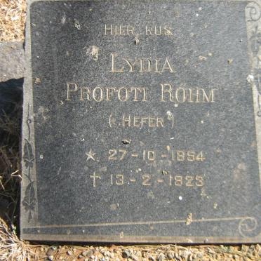 ROHM Lydia Profoti nee HEFER 1894-1923
