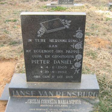 RENSBURG Pieter Daniel, Janse van 1905-1992 &amp; Cecilia Cornelia Maria Sophia EHLERS 1924-2011
