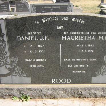 ROOD Daniël J.F. 1937-1991 &amp; Magrietha M.M. 1942-1974