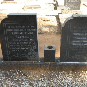 RADEMEYER Stefanus Cornelius 189?-1957 &amp; Hester Wilhelmina 1903-1983