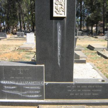 RENSBURG Barend J., van 1895-1989 &amp; Elizabeth C. LOURENS 1902-1973