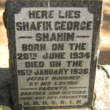 SHAHIM Shafik George 1934-1936