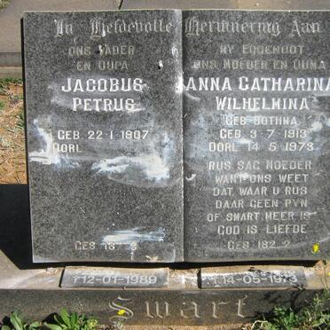 SWART Jacobus Petrus 1907-1989 &amp; Anna Catharina Wilhelmina BOTHMA 1913-1973