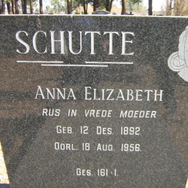 SCHUTTE Anna Elizabeth 1892-1956