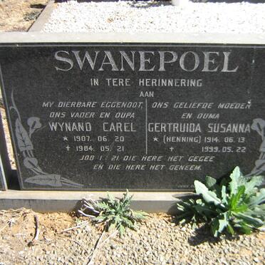 SWANEPOEL Wynand Carel 1907-1984 &amp; Gertruida Susanna HENNING 1914-1999