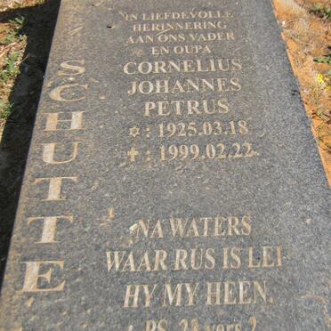 SCHUTTE Cornelius Johannes Petrus 1925-1999
