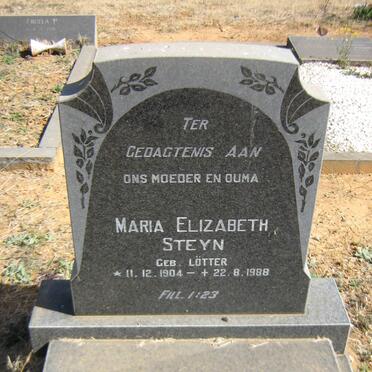 STEYN Maria Elizabeth nee LÖTTER 1904-1988