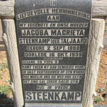 STEENKAMP Jacoba Magrieta nee TALJAARD 1888-1939