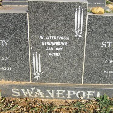 SWANEPOEL Jerry 1935-2016 &amp; Stella 1940-2004