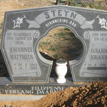 STEYN Johannes Mattheus 1922-1997 &amp; Susanna Johanna 1925-