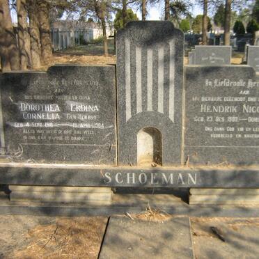 SCHOEMAN Hendrik Nicolaas 1900-1966 &amp; Dorothea Erdina Cornelia HERBST 1910-1984