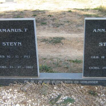 STEYN Hermanus T. 1913-2002 &amp; Anna C.D. 1919-2002