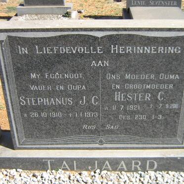 TALJAARD Stephanus J.C. 1910-1973 &amp; Hester C. 1921-2011