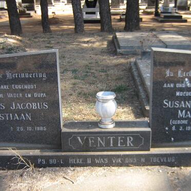 VENTER Gerhardus Jacobus Christiaan 1907-1985 &amp; Susanna Elizabeth Margaretha JANSEN VAN RENSBURG 1916-2002