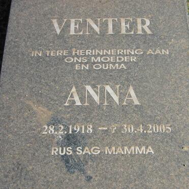 VENTER Anna 1918-2005