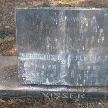 VISSER Albertus P. 1907-1981 &amp; Albertha A. 1913-1992