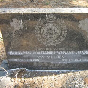 VUUREN Daniel Wynand, Janse van 1915-1938