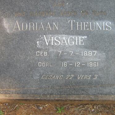 VISAGIE Adriaan Theunis 1897-1961