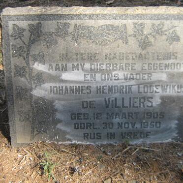 VILLIERS Johannes Hendrik Lodewikus, de 1905-1950