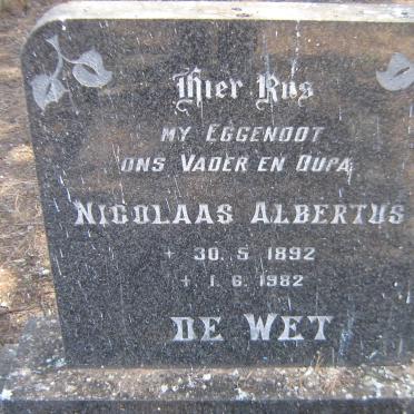 WET Nicolaas Albertus, de 1892-1982