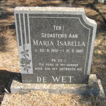 WET Maria Isabella, de 1897-1987