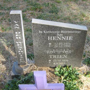 WESTHUIZEN Hennie, van der 1916-1998 &amp; Trien 1936-2017